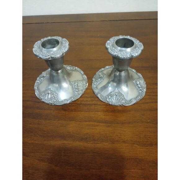 Vintage GODINGER Taper Candle Holders, Silver Plated - Picture 1 of 4